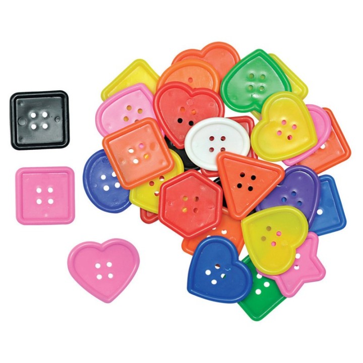 Roylco® Really Big Buttons™, 8 Shapes, 60 Per Pack, 3 Packs