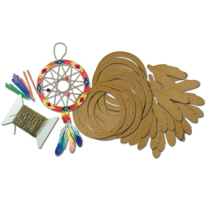 Roylco® Dream Catcher Craft Set, Cardboard Hoops with Stringing Supplies