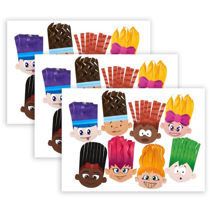Roylco® Scissor Skills Hair Cut Paper, 32 Per Pack, 3 Packs