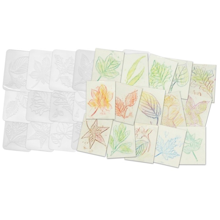 Roylco® Leaf Rubbing Plates, Pack of 16