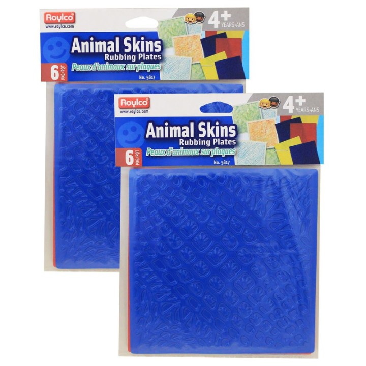 Roylco® Animal Skins Rubbing Plates, 6 Per Pack, 2 Packs