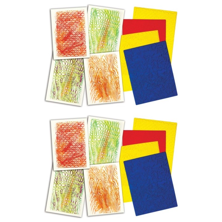 Roylco® Texture Rubbing Plates, 4 Per Pack, 2 Packs