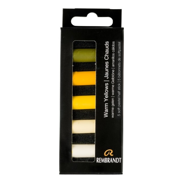 Rembrandt Soft Pastels Micro Sets, 5 Half Sticks, Warm Yellows