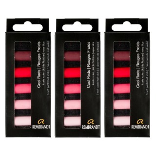Rembrandt Soft Pastels Micro Sets, Cool Reds Per Set, 5 Half Sticks, 3 Sets