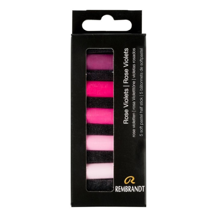 Rembrandt Soft Pastels Micro Sets, 5 Half Sticks, Rose Violets