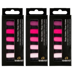Rembrandt Soft Pastels Micro Sets, Rose Violets Per Set, 5 Half Sticks, 3 Sets