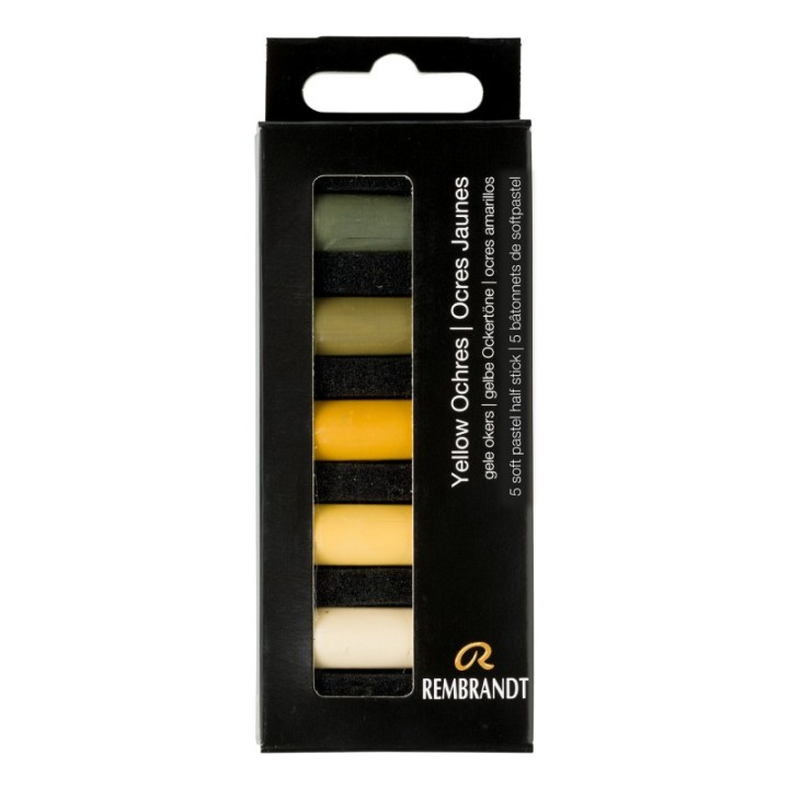 Rembrandt Soft Pastels Micro Sets, 5 Half Sticks, Yellow Ochres