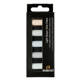 Rembrandt Soft Pastels Micro Sets, 5 Half Sticks, Light Greys