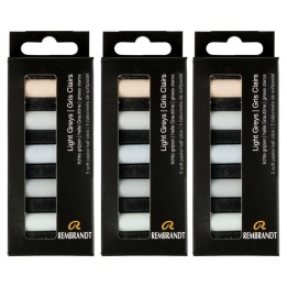 Rembrandt Soft Pastels Micro Sets, Light Greys Per Set, 5 Half Sticks, 3 Sets