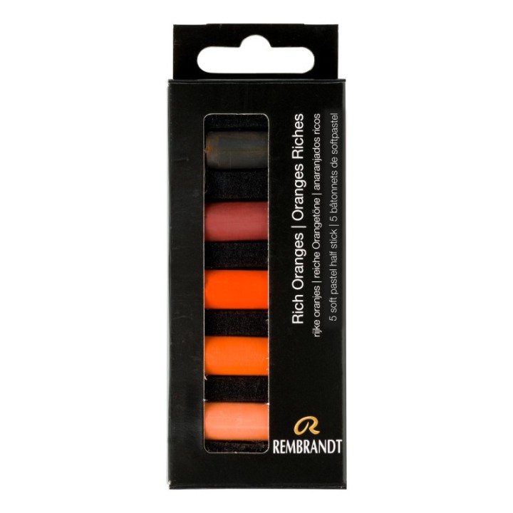 Rembrandt Soft Pastels Micro Sets, 5 Half Sticks, Rich Oranges