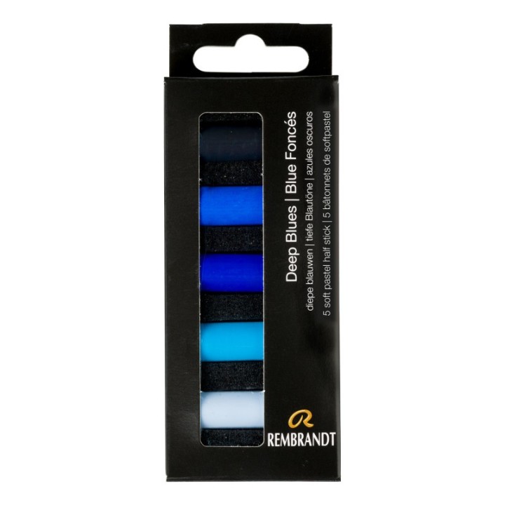 Rembrandt Soft Pastels Micro Sets, 5 Half Sticks, Deep Blues