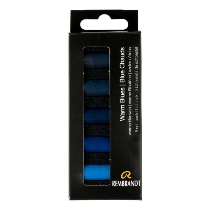 Rembrandt Soft Pastels Micro Sets, 5 Half Sticks, Warm Blues