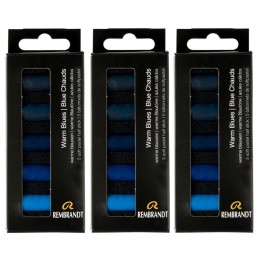 Rembrandt Soft Pastels Micro Sets, Warm Blues Per Set, 5 Half Sticks, 3 Sets