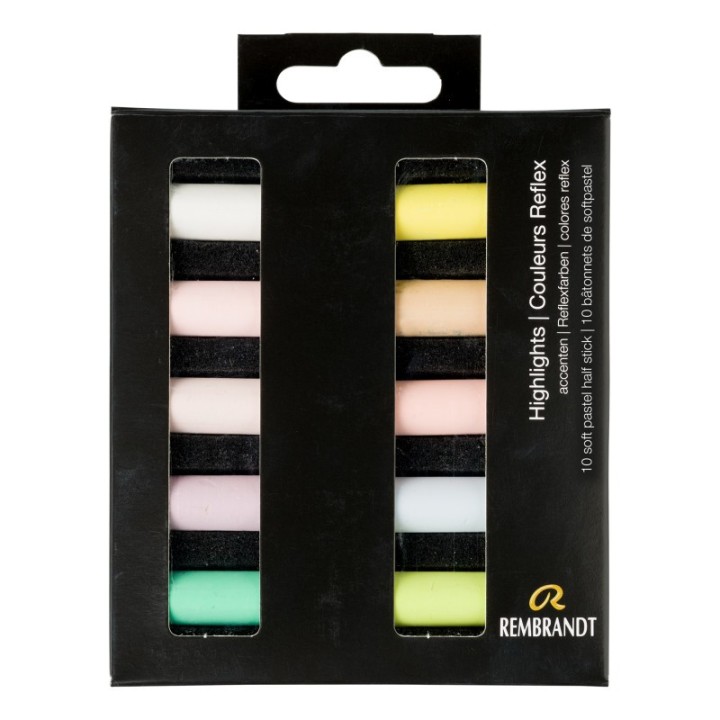 Rembrandt Soft Pastel Micro Sets, 10 Half Sticks, Highlights