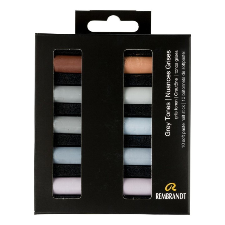 Rembrandt Soft Pastel Micro Sets, 10 Half Sticks, Grey Tones
