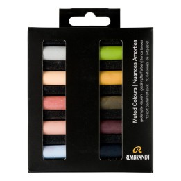 Rembrandt Soft Pastel Micro Sets, 10 Half Sticks, Muted colors