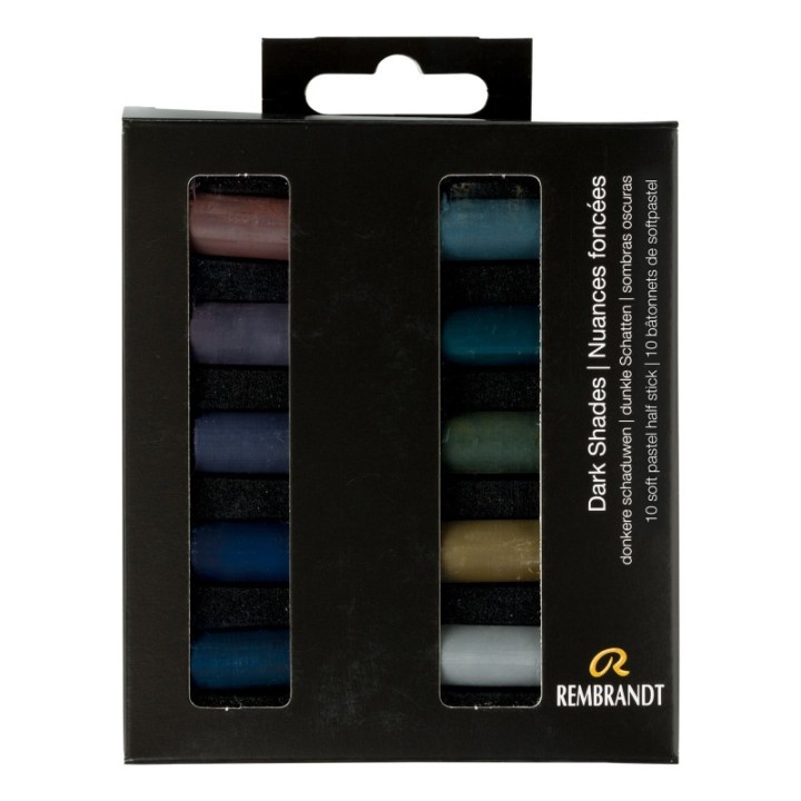 Rembrandt Soft Pastel Micro Sets, 10 Half Sticks, Dark Shades