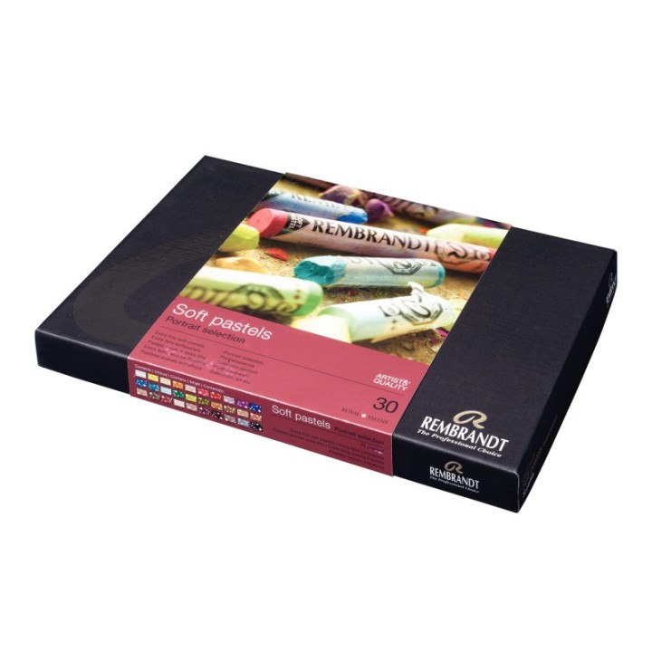 Rembrandt Soft Pastel Cardboard Box Set, Portrait Selection, 30 Full Sticks