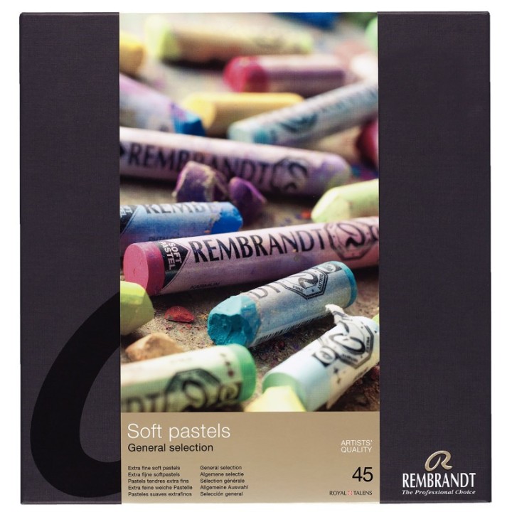 Rembrandt Soft Pastel Cardboard Box Set, General Selection, 45 Full Sticks