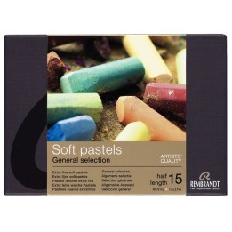 Rembrandt Soft Pastel Cardboard Box Set, General Selection, 15 Half Sticks