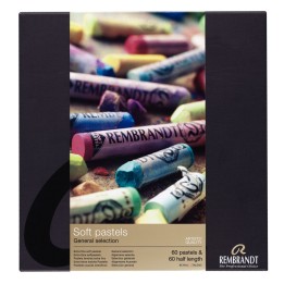 Rembrandt Soft Pastel Cardboard Box Set, General Selection, 60 Half Sticks & 60 Full Sticks