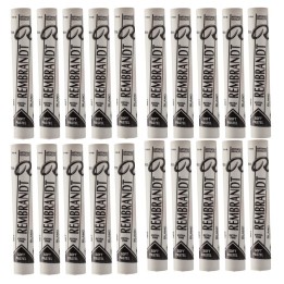 Rembrandt Soft Pastel Single Color Set, White (100.5), 5 Full Sticks Per Pack, 4 Packs