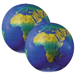 Replogle Globes Inflatable Topographical Globe, 12", Pack of 2