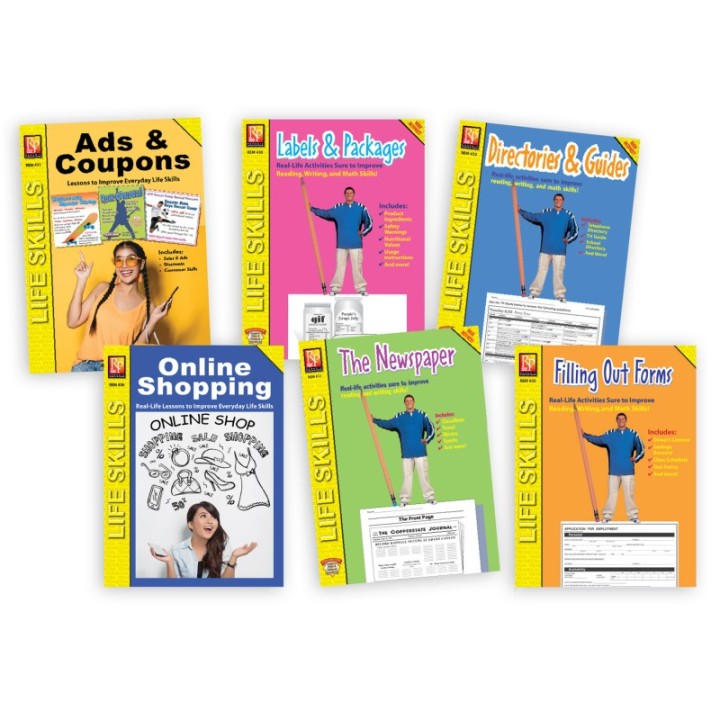 Remedia Publications Practical Practice Reading Book Series, Set of 6