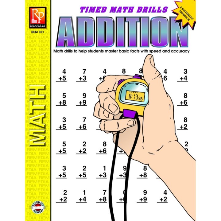 Remedia Publications Timed Math Drills: Addition Workbook
