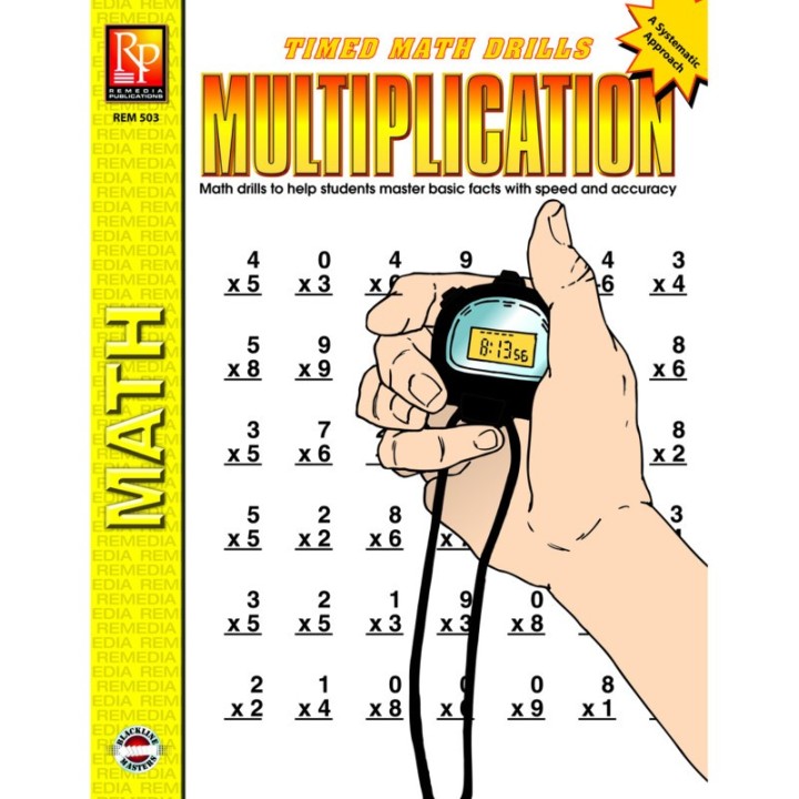 Remedia Publications Timed Math Drills: Multiplication Workbook