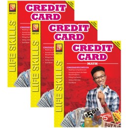 Remedia Publications Credit Card Math: Life Skills Math Series, Pack of 3