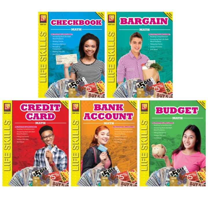 Remedia Publications Life Skills Math Series, Set of 5