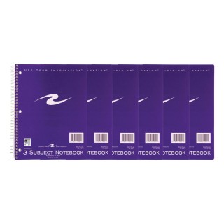 Roaring Spring Paper Products Spiral Notebook, 3-Subject, 120 Pages, Pack of 6