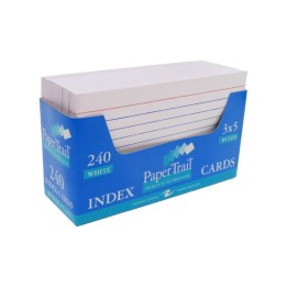 Roaring Spring Paper Products Trayed Index Cards, 3" x 5",White, Pack of 240