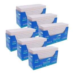 Roaring Spring Paper Products Trayed Index Cards, 3" x 5", White, 240 Per Pack, 6 Packs