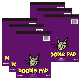 Roaring Spring Paper Products Kid's Doodle Pad, 9" x 12", 80 Sheets, Pack of 6