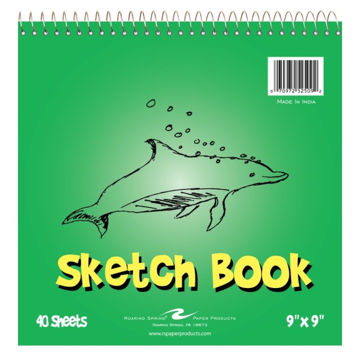 Roaring Spring Paper Products Kid's Sketch Book, 9" x 9", 40 Sheets