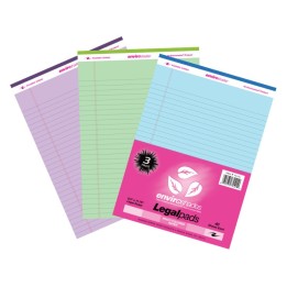 Roaring Spring Paper Products Enviroshades Legal Pad, Standard, Assorted 3-Pack (Orchid, Blue, and Green)