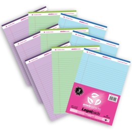 Roaring Spring Paper Products Enviroshades Legal Pad, Standard, Assorted Colors, 3 Per Pack, 3 Packs