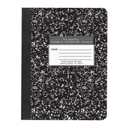 Roaring Spring Paper Products Composition Book, 5x5 Graph, 80 Sheets, 9.75" x 7.5", Black Marble