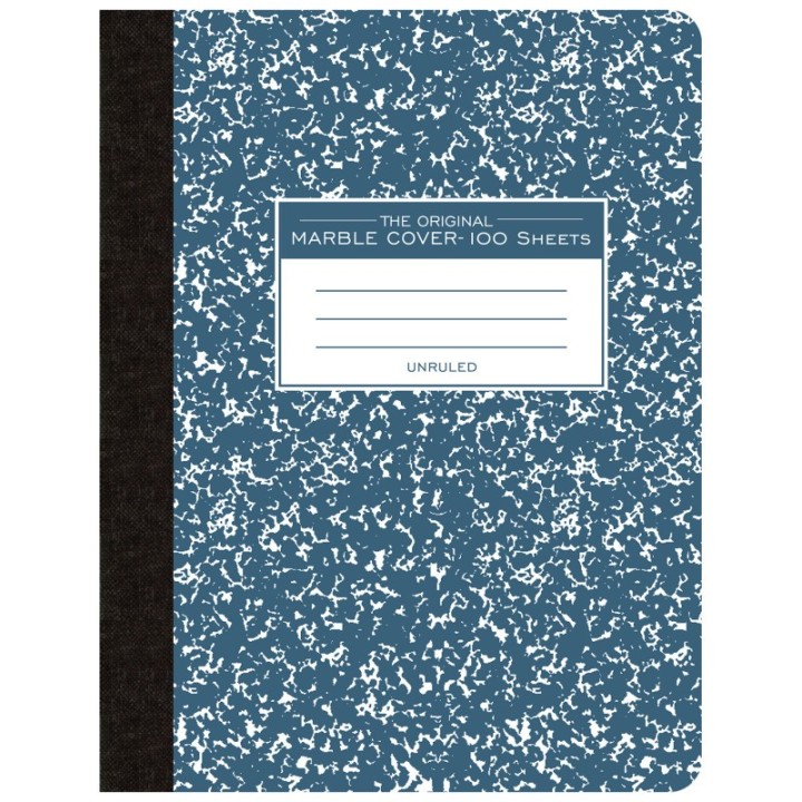 Roaring Spring Paper Products Composition Book, Unruled, 100 Sheets, 9.75" x 7.5", Blue Marble