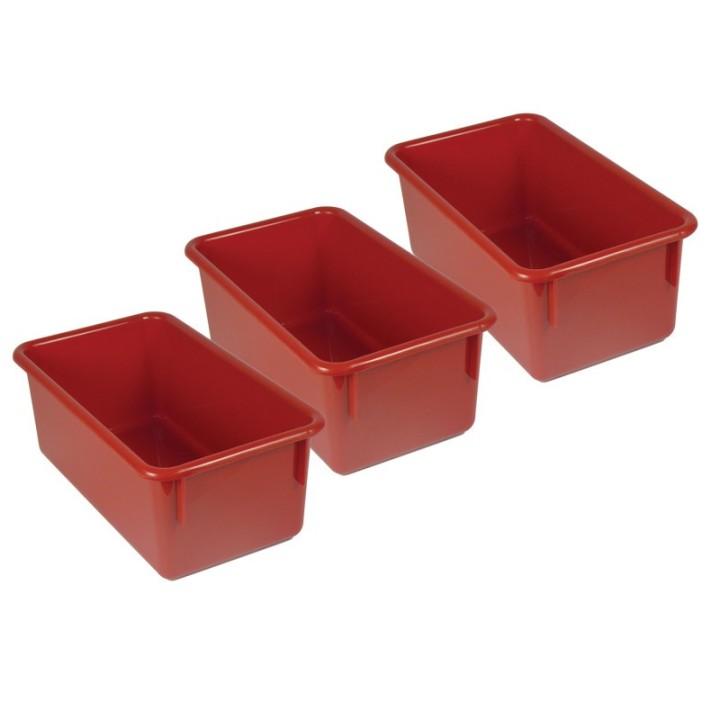 Romanoff Stowaway® Tray no Lid, Red, Pack of 3