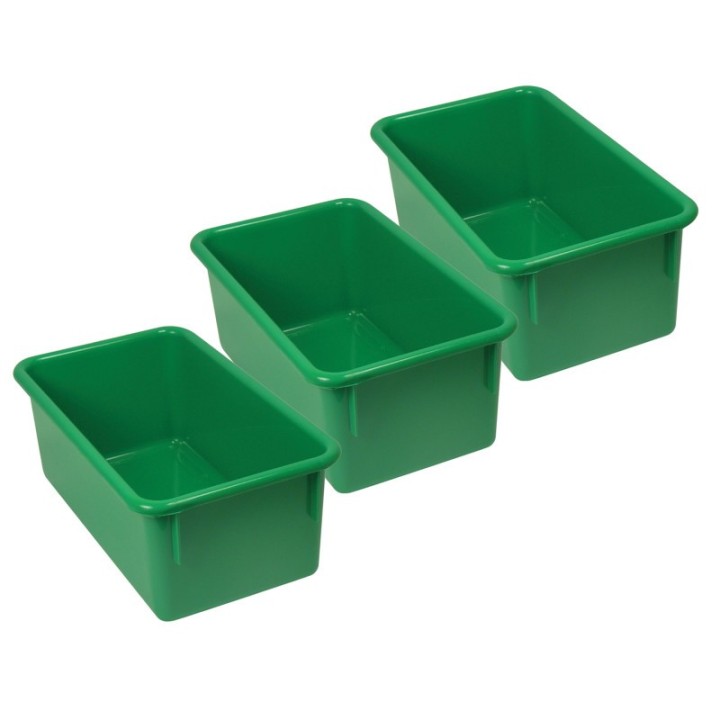 Romanoff Stowaway® Tray no Lid, Green, Pack of 3