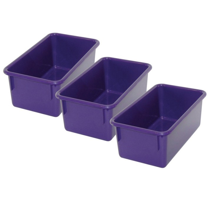 Romanoff Stowaway® Tray no Lid, Purple, Pack of 3