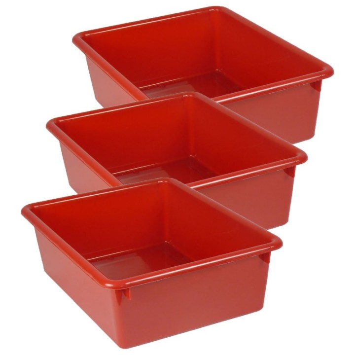 Romanoff Double Stowaway® Tray Only, Red, Pack of 3