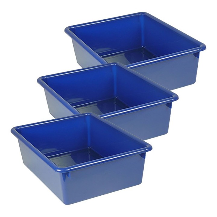 Romanoff Double Stowaway® Tray Only, Blue, Pack of 3
