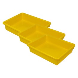 Romanoff Stowaway® 3" Letter Tray no Lid, Yellow, Pack of 3