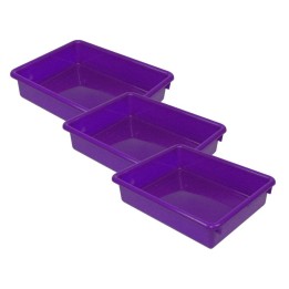 Romanoff Stowaway® 3" Letter Tray no Lid, Purple, Pack of 3
