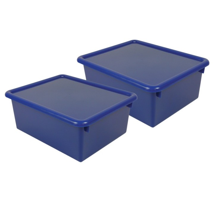 Romanoff Stowaway® 5" Letter Box with Lid, Blue, Pack of 2
