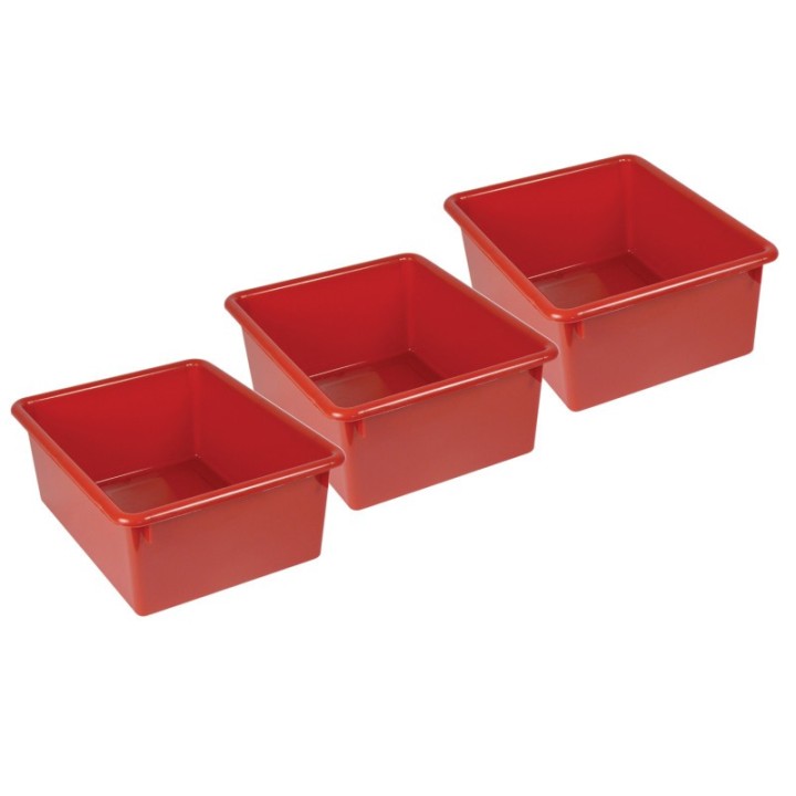 Romanoff Stowaway® 5" Letter Box no Lid, Red, Pack of 3